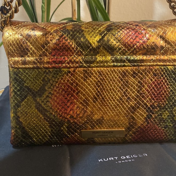 kurt Geiger London Mini Kensington Snake Embossed Leather Convertible Crossbody - Picture 12 of 13